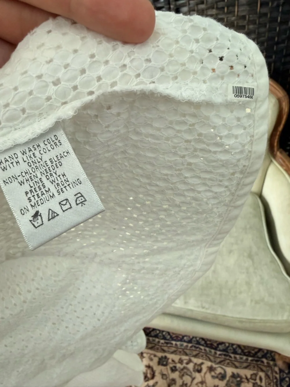 🤍 Vintage Nine West Ivory Eyelet 2PC Set Blazer & Skirt Cottage Chic - Picture 13 of 15